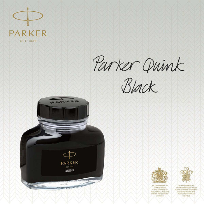 Parker Quink Black Fountain Pen Bottled Ink, 57 ml - PensAndPencils.Net