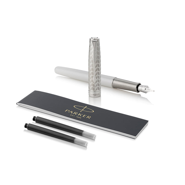 Parker Sonnet Sonnet Metal &amp; Pearl Lacquer CT 18K Solid Gold Palladium Nib with Notebook and Organizer  Parker Fountain Pens
