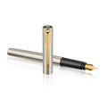 Parker Vector Xl Fountain Pen, Stainless Steel Gold Trim Fine + Converter - PensAndPencils.Net
