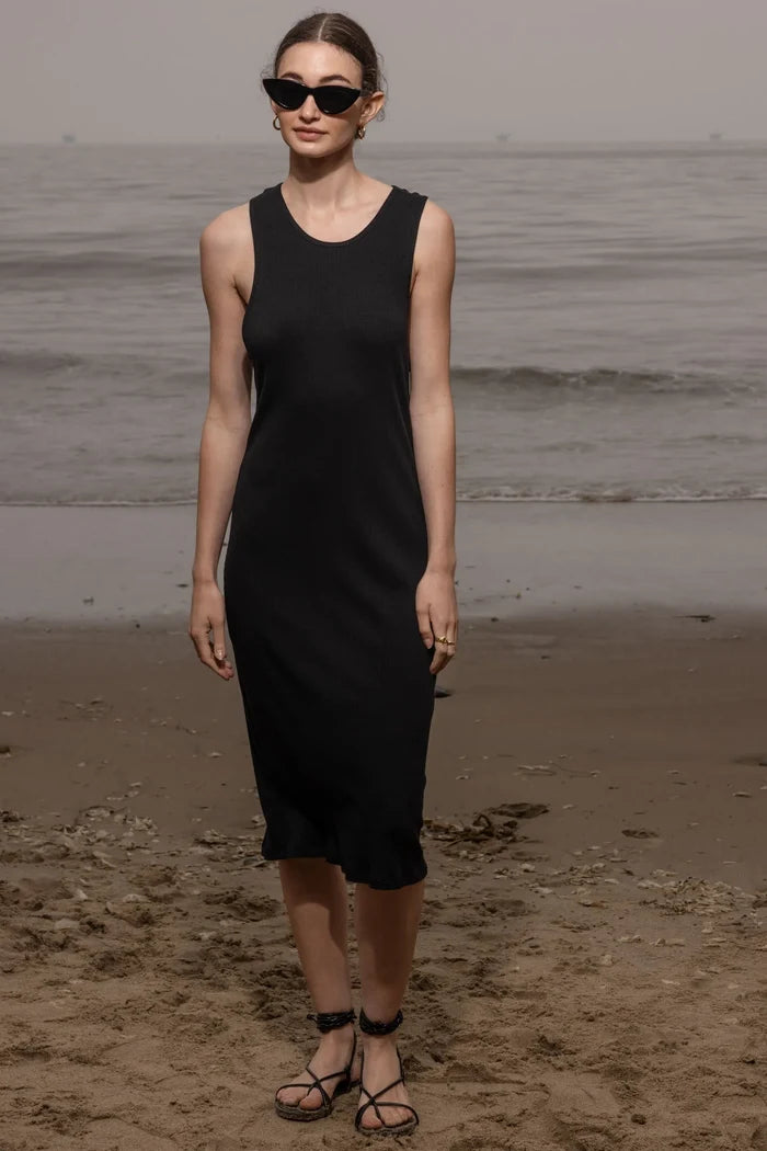 Pebble Dress - Black Hemp Rib - Heidi Merrick