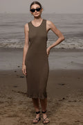 Pebble Dress - Stone Hemp Rib - Heidi Merrick
