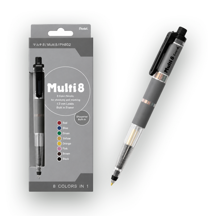 Pentel 8 Multi Color Mechanical Pencil With Refill + Pen