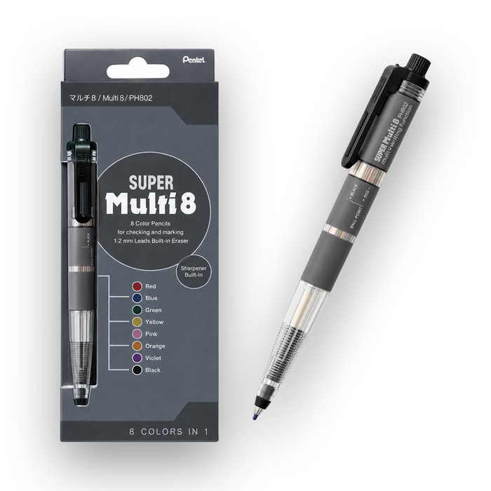Pentel 8 Multi Color Mechanical Pencil With Refill + Pen
