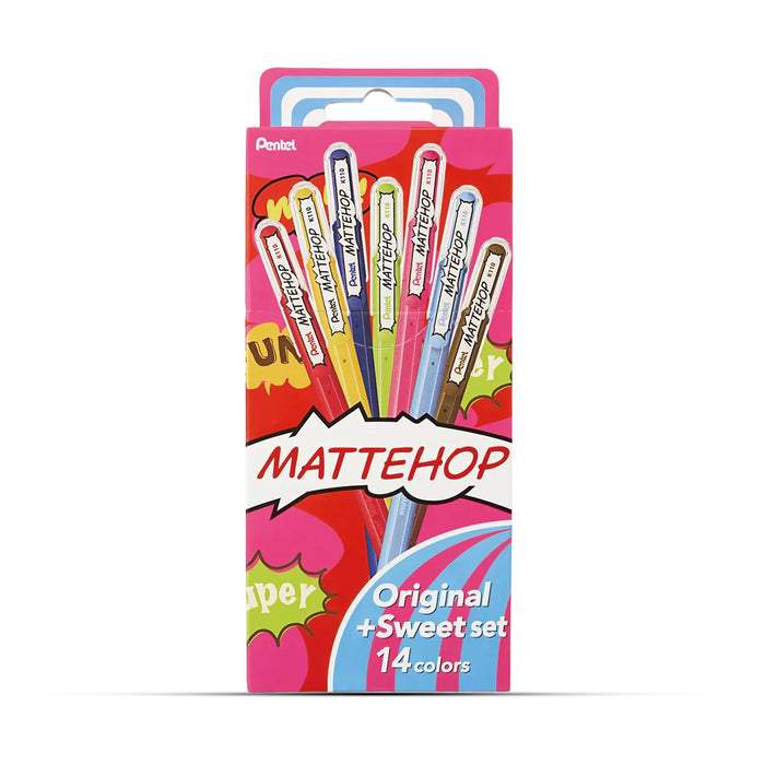 Pentel Hybrid Mattehop Gel Pen Set