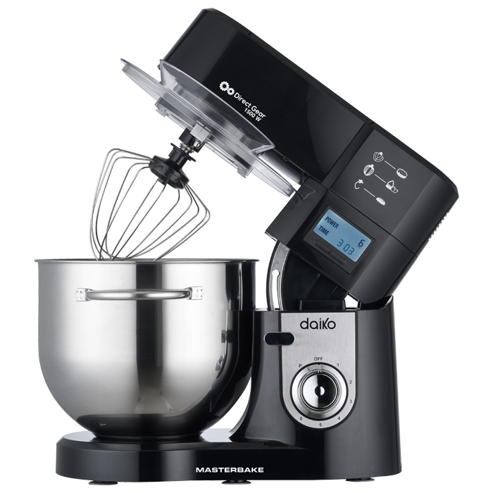 Pétrin digital Daiko noir bol inox 11L