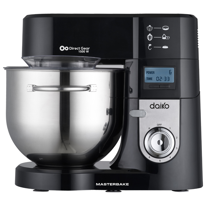 Pétrin digital Daiko noir bol inox 11L