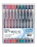 Pilot G-Tec C4 Gel Ultra Fine Rollerball Pen Assorted Colors Set of 10 - PensAndPencils.Net
