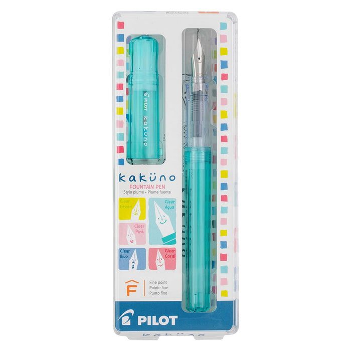 Pilot Kakuno Clear Aqua Demonstrator Fountain Pen Fine 19612
