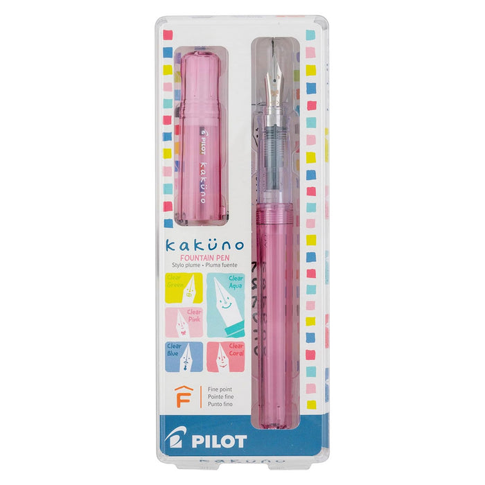 Pilot Kakuno Clear Pink Demonstrator Fountain Pen Fine 196198