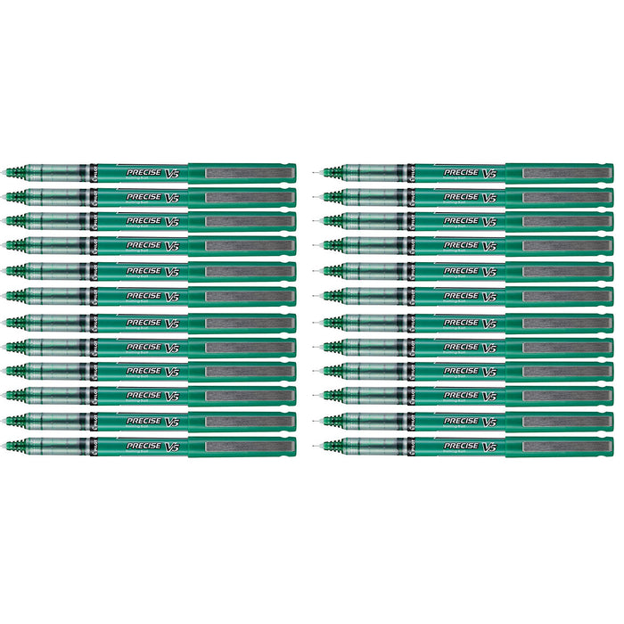 Pilot Precise V5 Green Roller Ball Pens 0.5mm Bulk Pack of 24  Pilot Rollerball Pens