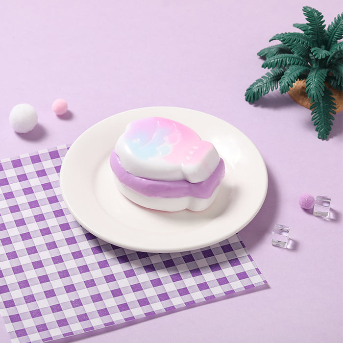Pink and Purple Macaron Swirled Taiyaki Taba Squishy