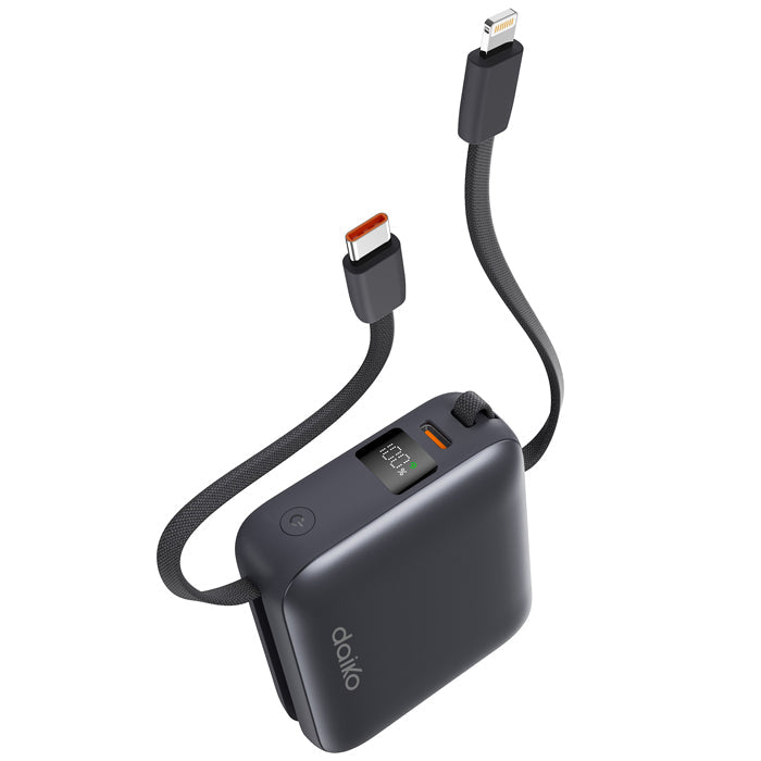 Powerbank Daiko 10000mAh charge rapide USB-C écran d'affichage gris