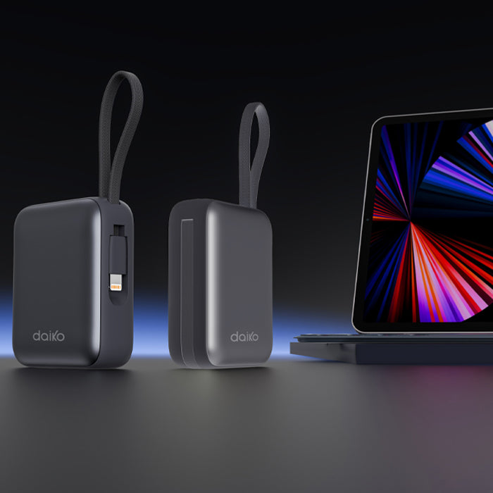 Powerbank Daiko 10000mAh charge rapide USB-C écran d'affichage gris