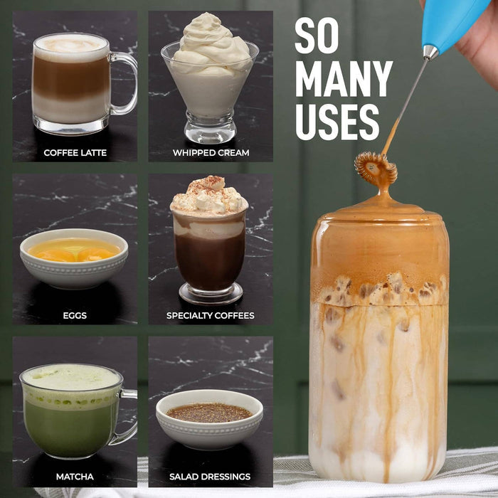 Powerful Handheld Milk Frother (Batteries Included)