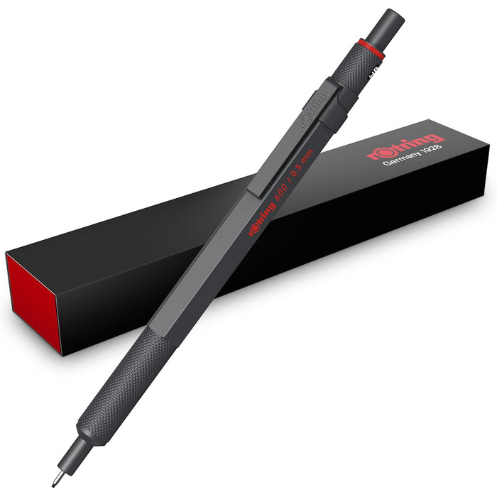 Rotring 600 Pencil Dark Stone 0.5mm Mechanical Pencil Knurled Grip 2204409