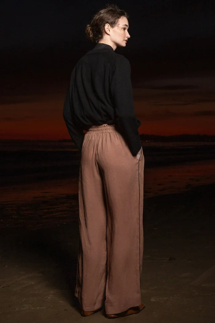 Sahara Pant - Sable Tissue Linen - Heidi Merrick