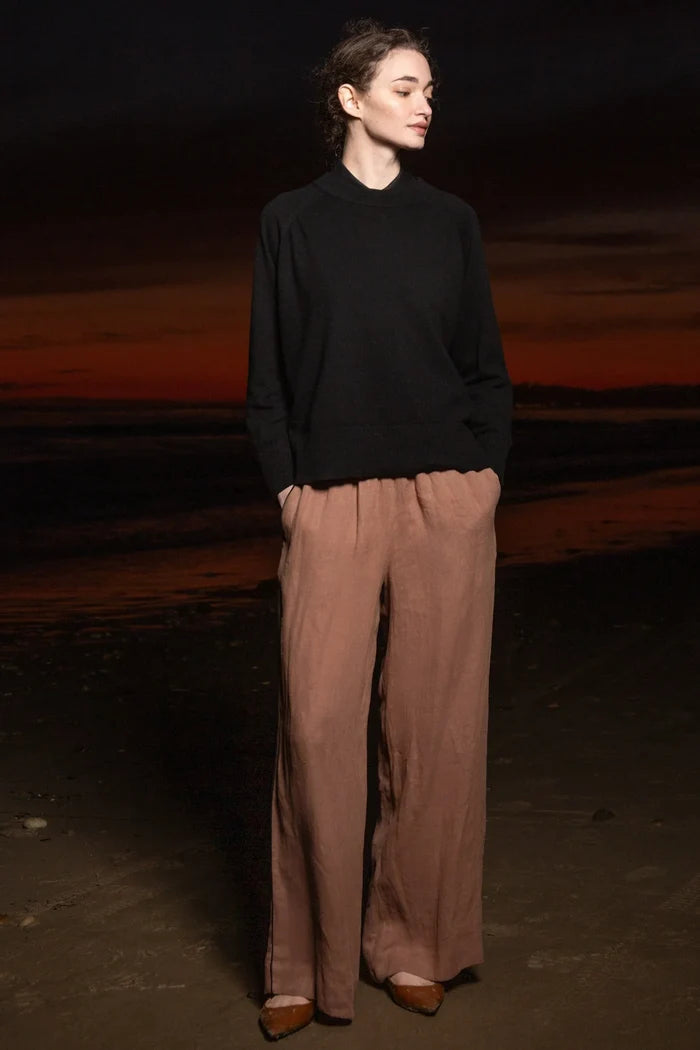 Sahara Pant - Sable Tissue Linen - Heidi Merrick