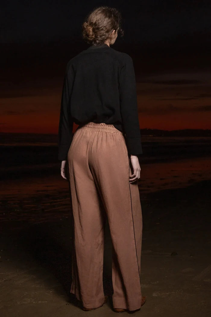 Sahara Pant - Sable Tissue Linen - Heidi Merrick
