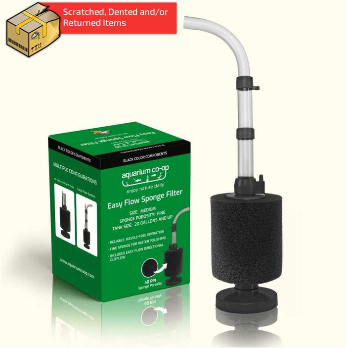 Scratch and Dent Black Easy Flow Sponge Filter (fine) - Aquarium Co - Op