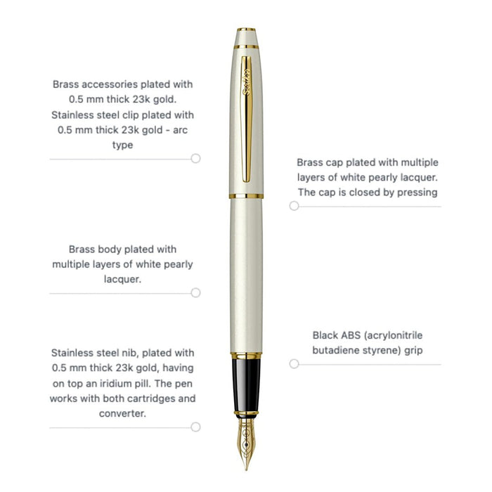 Scrikss Noble White Gold FP - SCOOBOO - 78713 - TGM - Fountain Pen