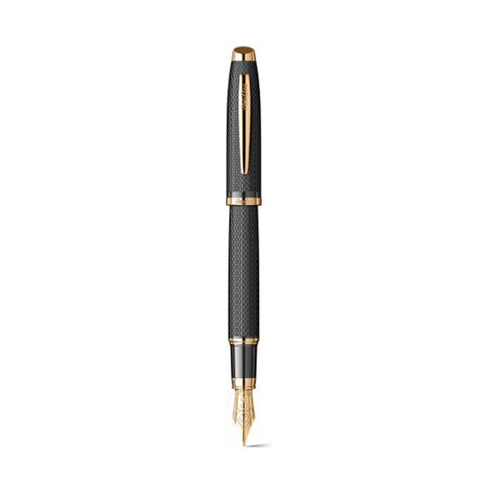 Scrikss Oscar 390 Fountain Matt Black with Gold Trims Pen