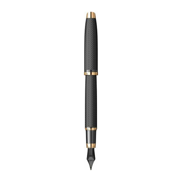 Scrikss Oscar 390 Fountain Matt Black with Gold Trims Pen