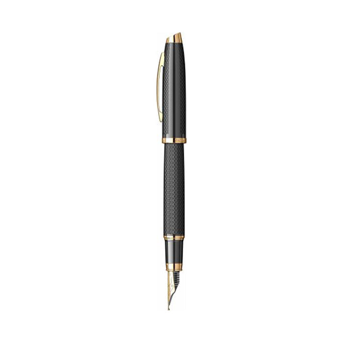 Scrikss Oscar 390 Fountain Matt Black with Gold Trims Pen
