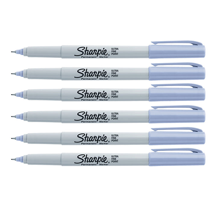 Sharpie Blue Ice Ultra Fine Permanent Marker Pack of 6