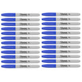 Sharpie Blue Markers, Fine Point, Bulk Pack of 24  Sharpie Markers
