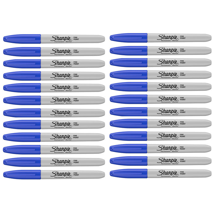 Sharpie Blue Markers, Fine Point, Bulk Pack of 24  Sharpie Markers