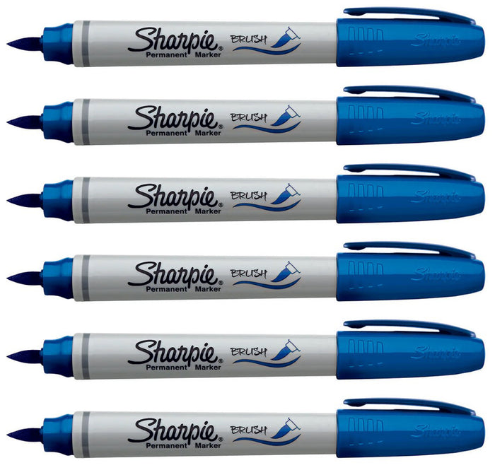 Sharpie Brush Markers Blue  Pack Of 6