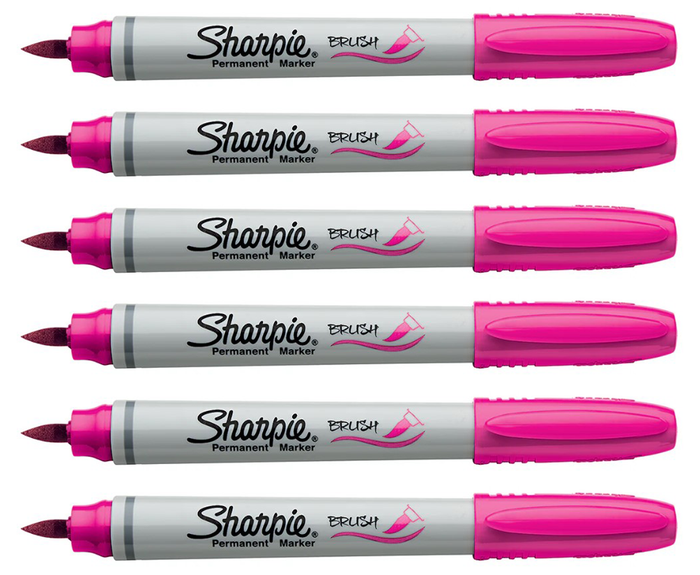 Sharpie Brush Tip Markers Magenta Pack Of 6 1810706