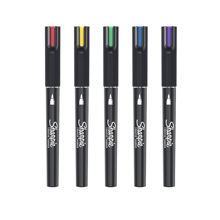 Sharpie Creative Markers Brush Tip Pack of 5 Assorted Colors  No Bleed - PensAndPencils.Net