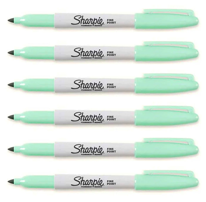 Sharpie Fine Point Mint Permanent Marker, Pack Of 6 - PensAndPencils.Net