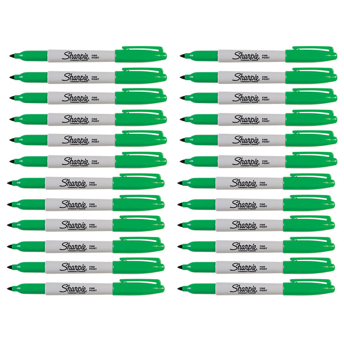 Sharpie Green Fine Point Markers, Bulk Pack of 24  Sharpie Markers
