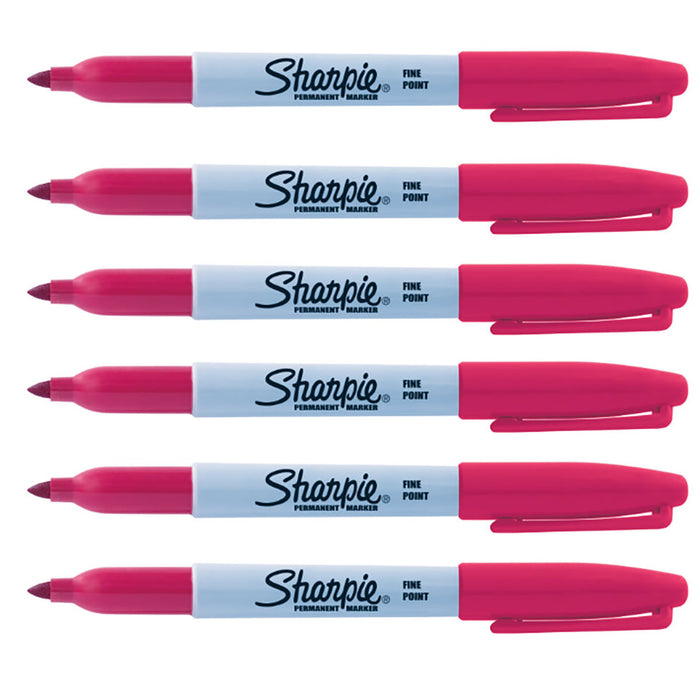 Sharpie Jupiter Red Fine Point Permanent Markers Pack of 6 - PensAndPencils.Net