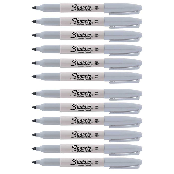 Sharpie Light Grey, Permanent Markers Fine Point Pack of 12 - PensAndPencils.Net