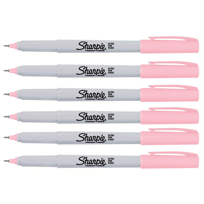 Sharpie Light Pink Ultra Fine Markers Pack of 6 - PensAndPencils.Net