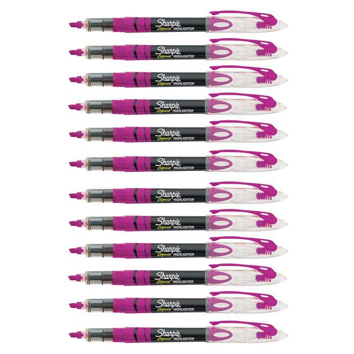 Sharpie Liquid Highlighter Berry Narrow Chisel Tip 12 Count  Sharpie Highlighter