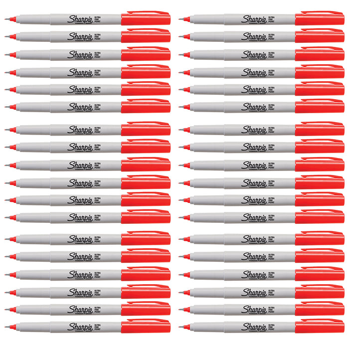 Sharpie Markers In Bulk, Red Ultra Fine Pack of 24  Sharpie Markers