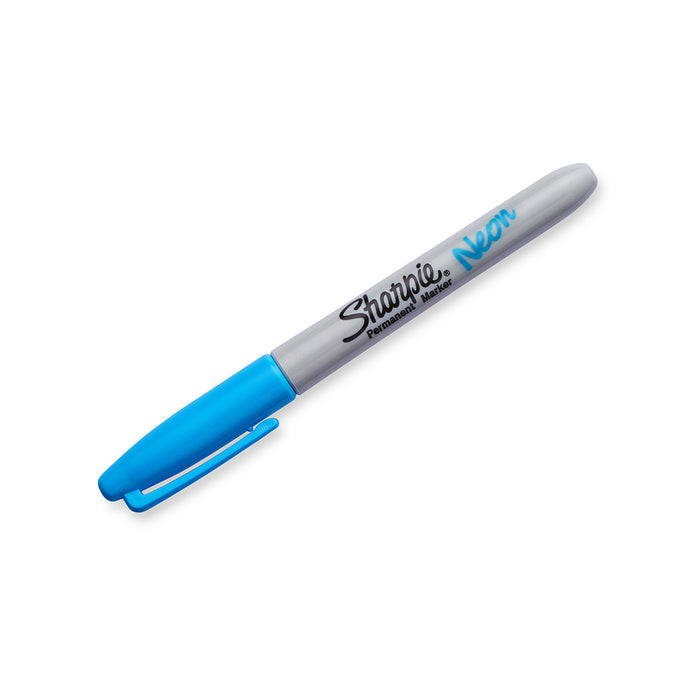 Sharpie Neon Blue Fine Point Permanent Marker Pack of 6