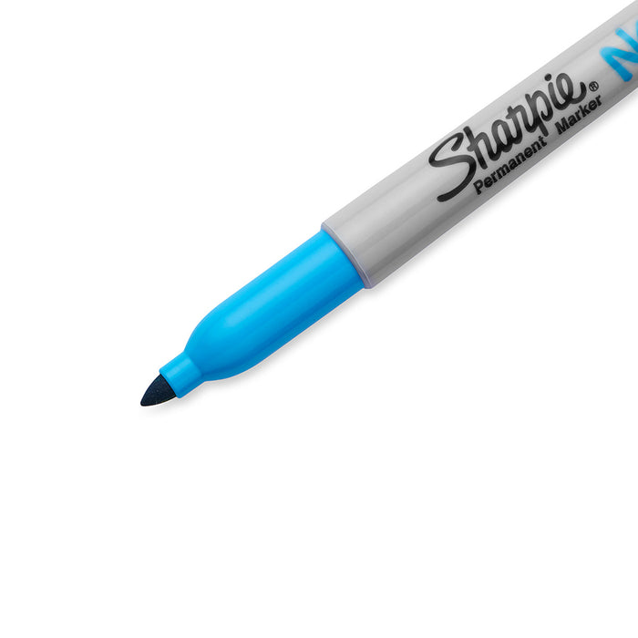 Sharpie Neon Blue Fine Point Permanent Marker Pack of 6