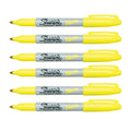 Sharpie Neon Yellow Fine Point Permanent Markers Pack of 6  Sharpie Markers