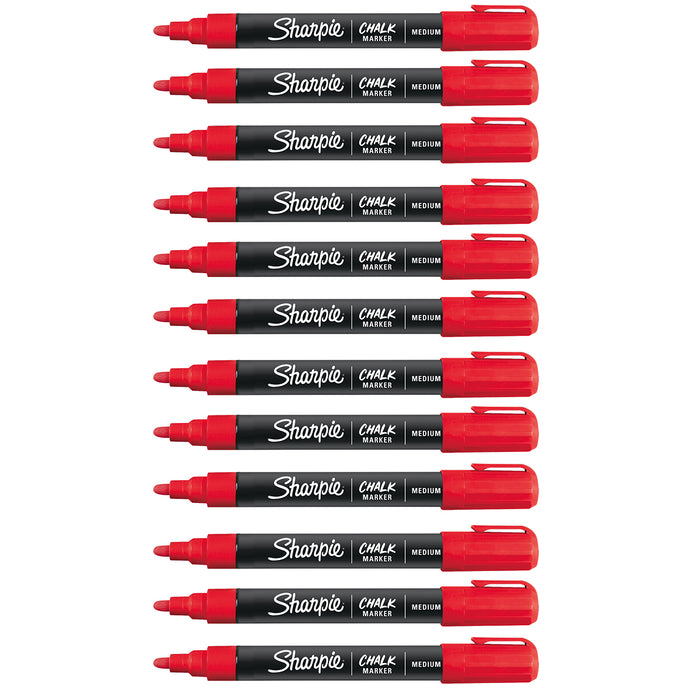 Sharpie Red Wet Erase Chalk Marker Pack of 12  Sharpie Wet Erase Marker