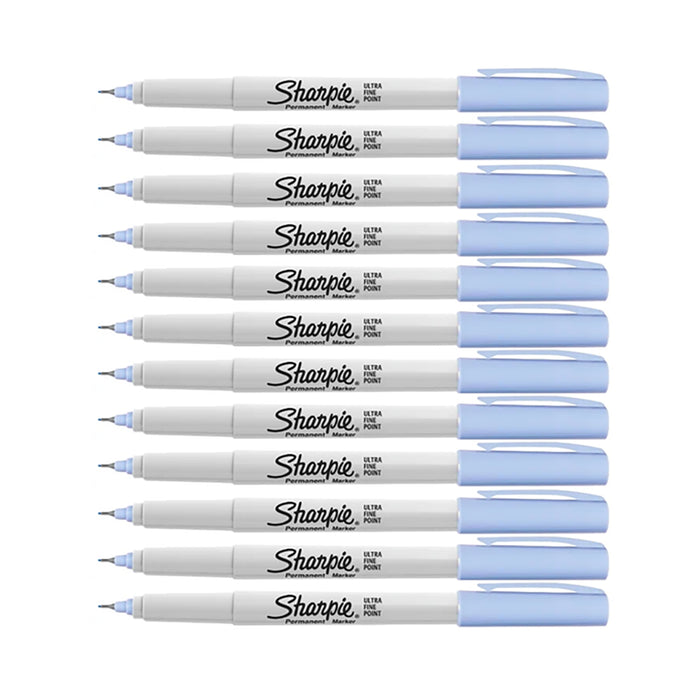 Sharpie Ultra Fine Sky Blue Permanent Marker Pack of 12