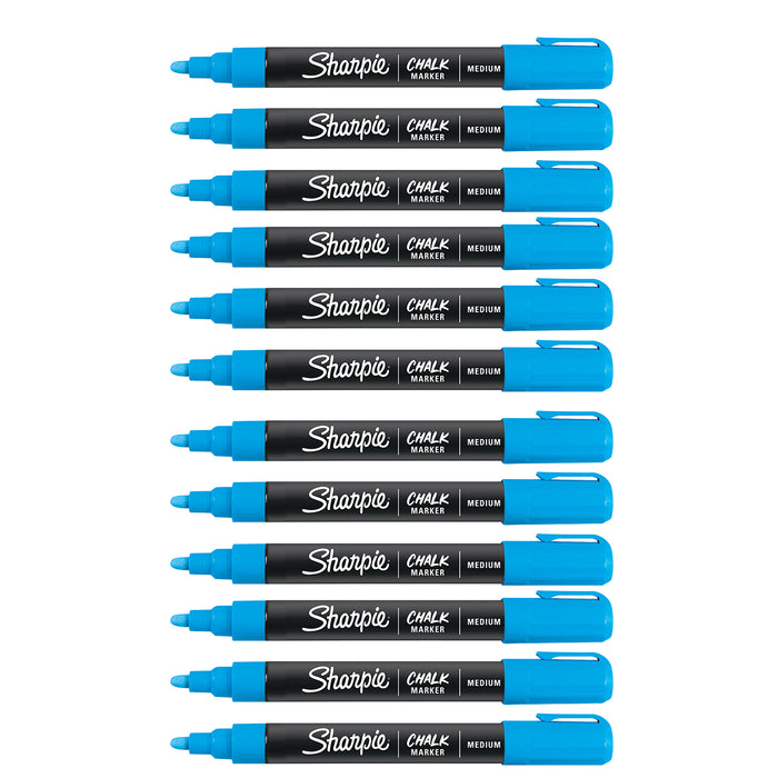 Sharpie Wet Erase Chalk Marker Blue Medium Bullet Tip Pack of 12  Sharpie Wet Erase Marker