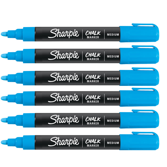 Sharpie Wet Erase Chalk Marker Blue Medium Bullet Tip Pack of 6  Sharpie Wet Erase Marker