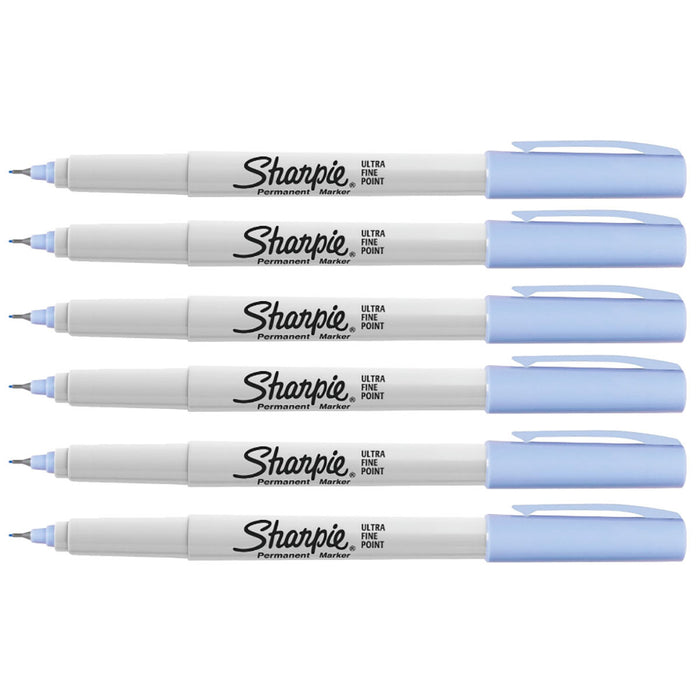 Sky Blue Ultra Fine Sharpie Pack of 6
