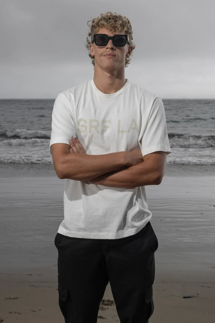 SRF LA Classic Tee - Antique Cream on White - Heidi Merrick