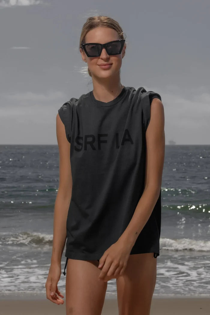 SRF LA Classic Tee - Black on Washed Black - Heidi Merrick